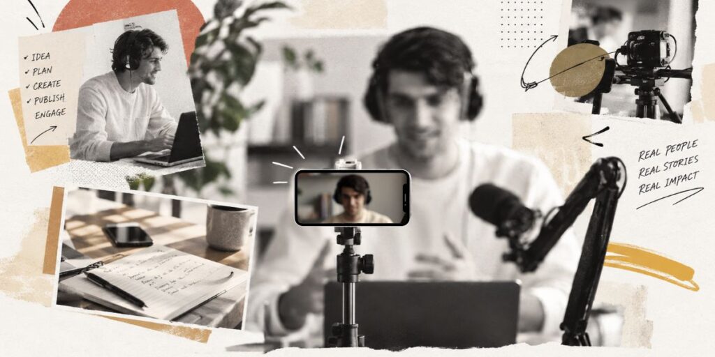 Content creator filming a video at a home studio desk, illustrating influencer marketing beyond a single niche